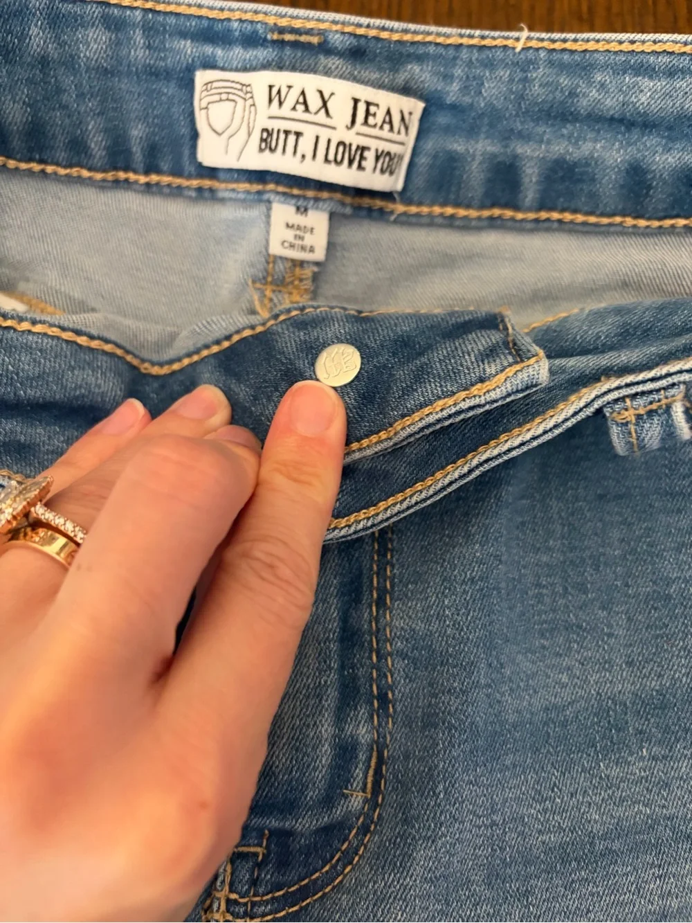 Wax Jean Light Blue Rolled-Hem Denim Shorts